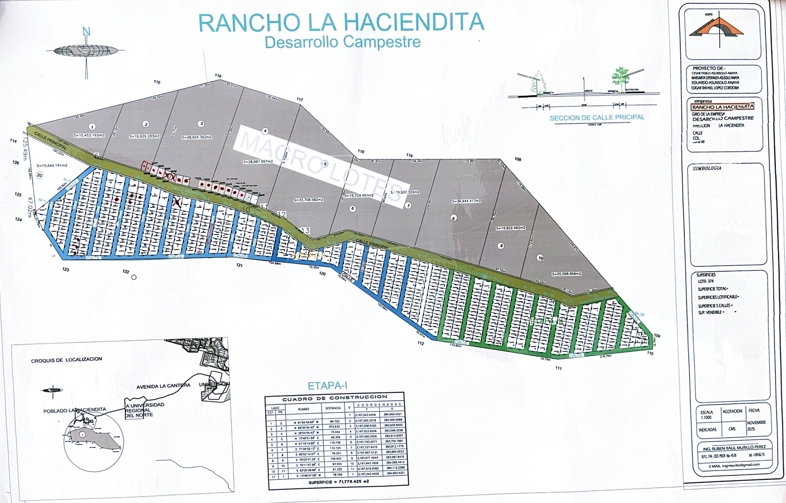 Plano maestro Rancho La Haciendita Etapa I